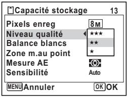 PENTAX OPTIO V20 - Sélection du niveau de qualité - 1