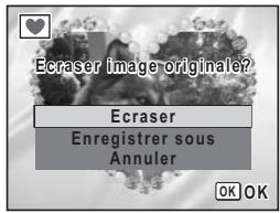 PENTAX OPTIO V20 - Utilisez le bouton de navigation (▲▼) pour sélectionner [Ecraser] ou [Enregistrer sous]. - 1