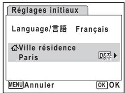 PENTAX OPTIO V20 - Réglage de Ma ville et d'Horaire d'été - 1