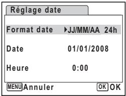 PENTAX OPTIO V20 - Changement de la date et de l'heure - 1