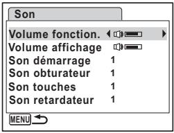 PENTAX OPTIO V20 - Changement des réglages sonores - 1