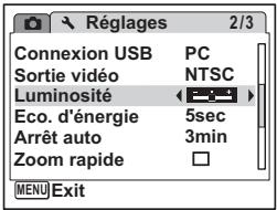 PENTAX OPTIO V20 - Réglage de la luminosité de l'écran - 2
