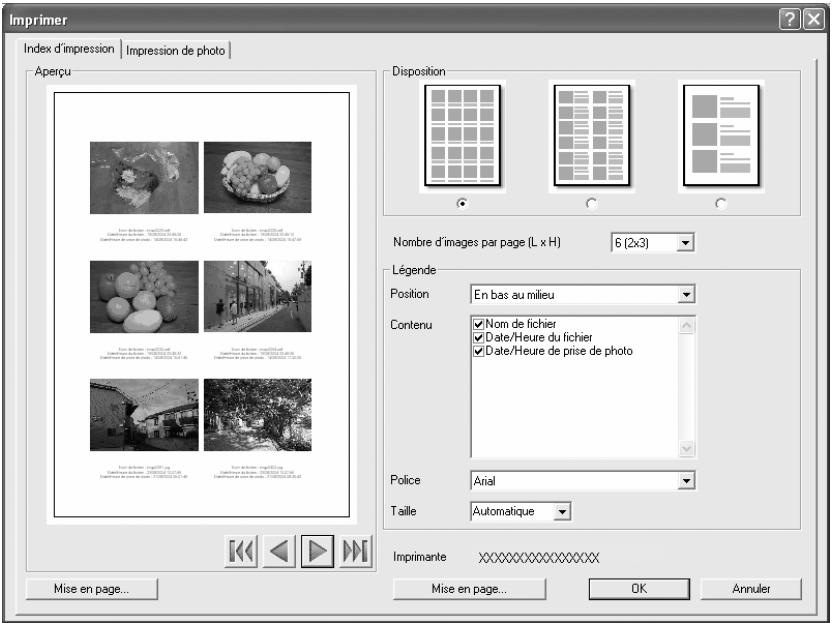 PENTAX PHOTO BROWSER 2.1 - Sélectionnez l'onglet [Index d'impression]. - 1