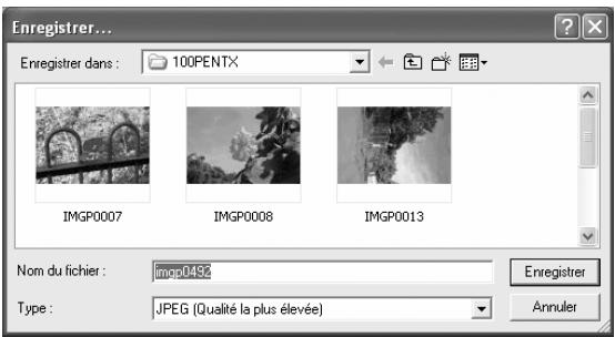 PENTAX PHOTO BROWSER 2.1 - Sélectionnez la commande [Mode enregistrement] dans le menu [Outils] ou cliquez sur le bouton à droite de l'icône pour sélectionner le format d'enregistrement. - 3