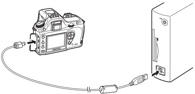 PENTAX PHOTO BROWSER 2.1 - Éteignez votre appareil et raccordez-le à votre PC au moyen du câble USB. - 1