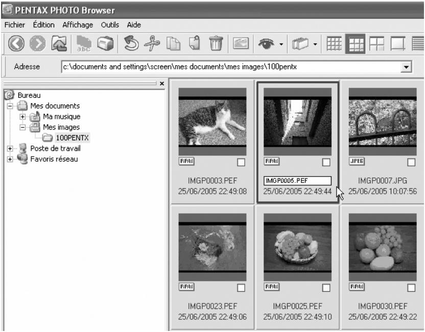 PENTAX PHOTO BROWSER 2.1 - Suppression de dossiers/de fichiers image - 2