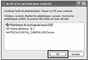 PENTAX PHOTO BROWSER 2.1 - Sélectionnez [Périphérique de stockage de masse USB] puis cliquez sur [OK]. - 1