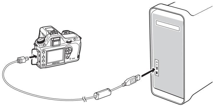 PENTAX PHOTO BROWSER 2.1 - Éteignez votre appareil et raccordez-le à votre ordinateur Macintosh au moyen du câble USB. - 1