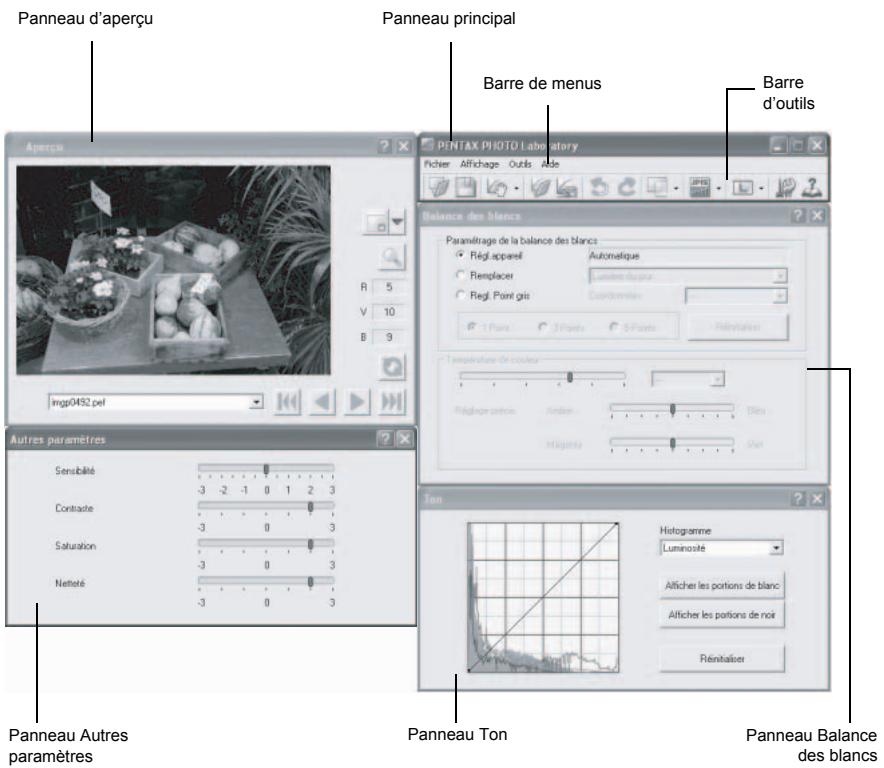 PENTAX PHOTO BROWSER 2.1 - À propos de la fenêtre PENTAX PHOTO Laboratory 2.1 - 1