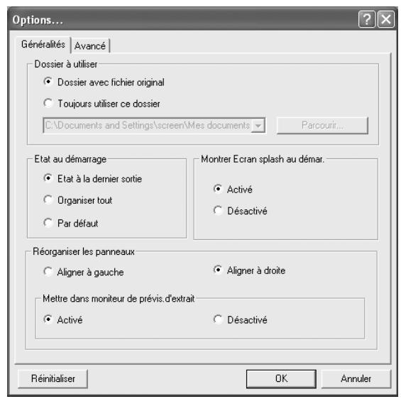 PENTAX PHOTO BROWSER 2.1 - Cliquez sur l'onglet [Généralités]. - 1