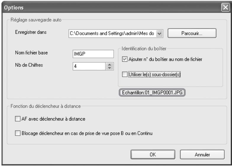 PENTAX REMOTE ASSISTANT - Réglage des conventions de désignation des fichiers - 1