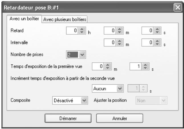 PENTAX REMOTE ASSISTANT - Affichage de la boîte de dialogue [Retardateur pose B] - 1