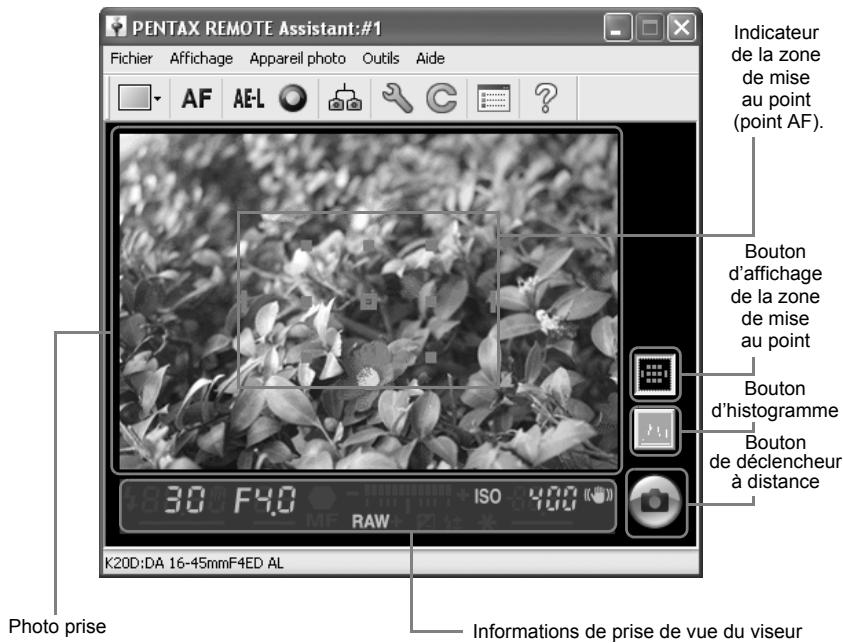 PENTAX REMOTE ASSISTANT - Zone d'affichage du viseur virtuel - 1