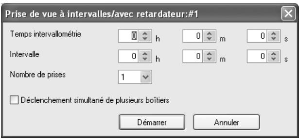 PENTAX REMOTE ASSISTANT - Affichage de la boîte de dialogue [Prise de vue à intervalles/avec retardateur] - 1