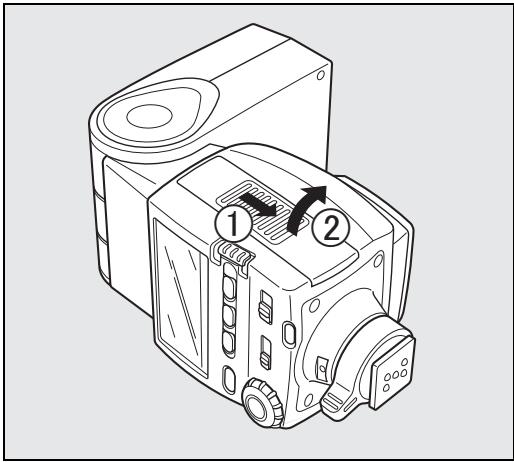 PENTAX AF 540 FGZ - Mise en place des piles - 1