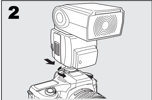 PENTAX AF 540 FGZ - Fixation du flash sur l'appareil - 2