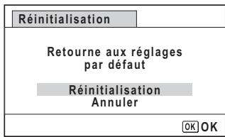 Réinitialisation Retourne aux réglages par défaut Réinitialisation Annuler OK OK