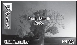 Mode Flash Auto MENU Annuler OK OK