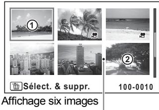 ① Sélect. & suppr. 100-0010 Affichage six images
