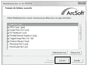 MediaImpression 3.1 for PENTAX Formats de fichiers associés User MediaImpression comme visienneuse par défaut pour ces types de fichiers: ● Quick File (*.txt) ● JPEG (*.jpg; *.png) ● Kodak Photo CD (*.pod) ● PC Paintbrush (*.txt) ● Portable Network Graphics (*.png) ● Tagged Image Files (*.img; *.img) ● Windows Bitmap (*.bmp) ● Photoshop PSD (*.pod) ● PhotoStudio File (*.ppt) Selectoren tour Efficer tour [Price] < Sample > [Actions]
