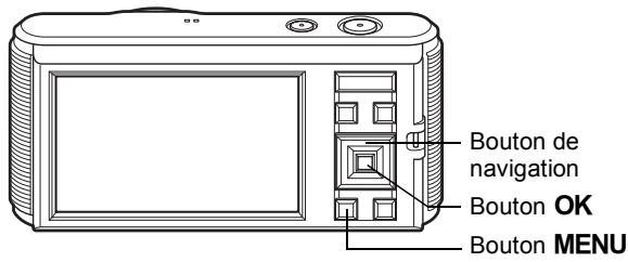 Bouton de navigation Bouton OK Bouton MENU
