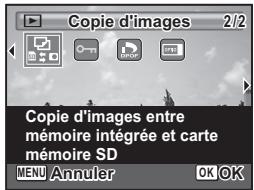Copie d'images 2/2 Copie d'images entre mémoire intégrée et carte mémoire SD MENU Annuler OK OK