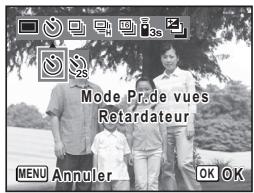 Mode Pride vues Retardateur MENU Annuler OK OK