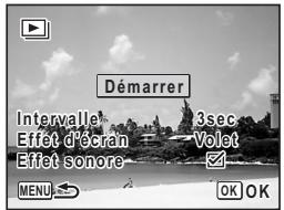 Démarrer Intervalle 3sec Effet d'écran Volet Effet sonore 24 MENU OK OK