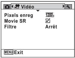 Pixels enreg 1286 Movie SR ✓ Filtre Arrêt MENU Exit