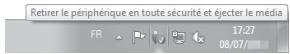 Retirer le périphérique en toute sécurité et éjecter le média FR 17:27 08/07/