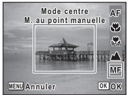 Mode centre M. au point manuelle AF BM MF MENU Annuler OK OK