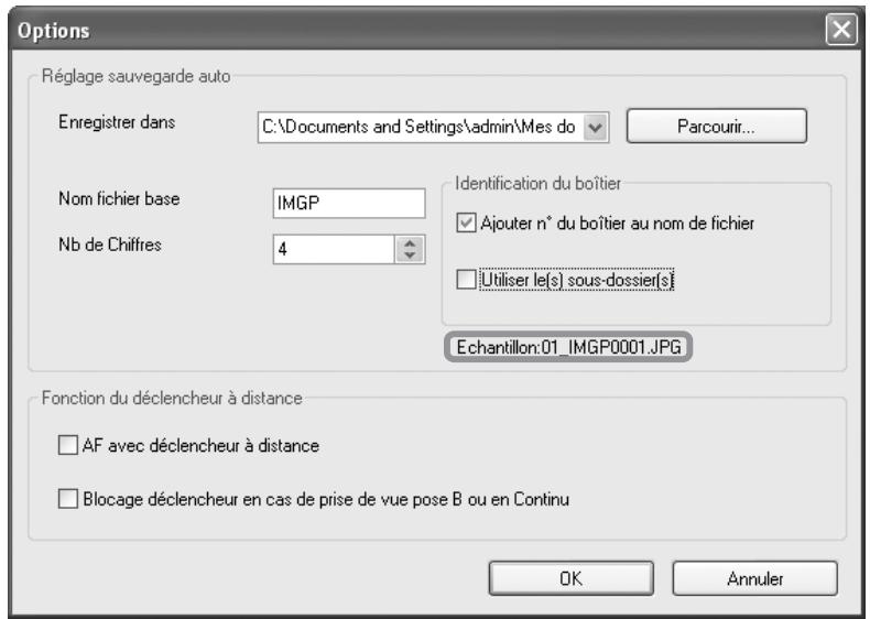 PENTAX REMOTE ASSISTANT 3 - Réglage des conventions de désignation des fichiers - 1
