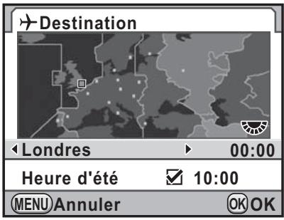 Destination Londres 00:00 Heure d'été 10:00 MENU Annuler OK OK