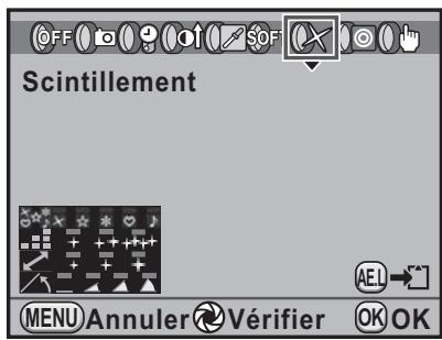 Scintillement MENU Annuler Vérifier OK OK