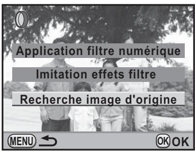 Application filtre numérique Imitation effets filtre Recherche image d'origine