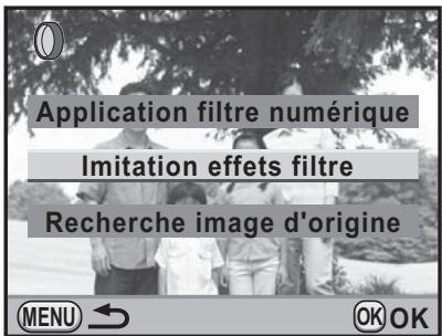 Application filtre numérique Imitation effets filtre Recherche image d'origine