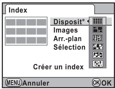 Index Disposit° Images Arr.-plan Sélection Créer un index MENU Annuler OK OK