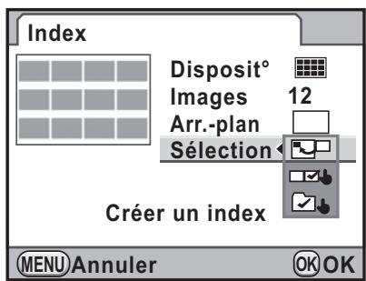 Index Disposit° Images 12 Arr.-plan Sélection← Créer un index MENU Annuler OK OK