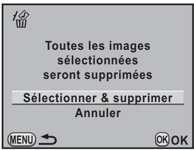 Toutes les images sélectionnées seront supprimées Sélectionner & supprimer Annuler MENU ← OK OK