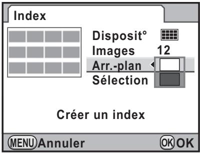 Index Disposit° Images 12 Arr.-plan Sélection Créer un index MENU Annuler OK OK