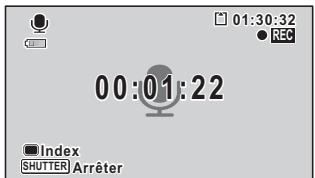 01:30:32 REC 00:01:22 Index SHUTTER Arrêter