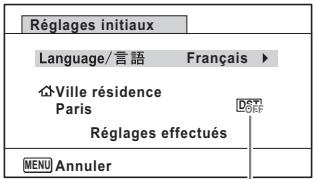 Réglages initiaux Language/言語 Français ▶ Ville résidence Paris Réglages effectués MENU Annuler
