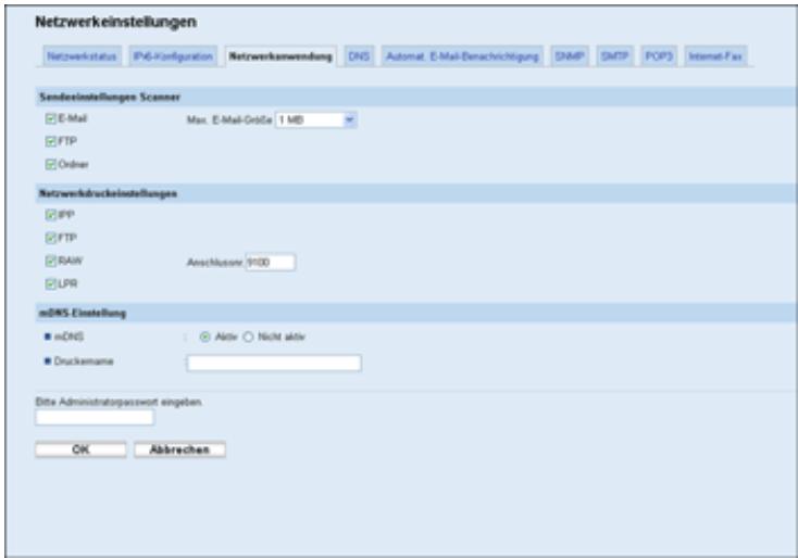 RICOH AFICIO SP3510SF - Konfigurieren der Netzwerkanwendungseinstellungen - 1