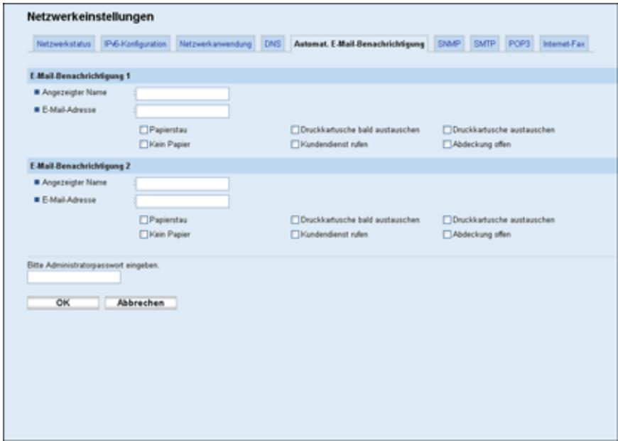 RICOH AFICIO SP3510SF - Die Einstellungen für die automatische E-Mail-Benachrichtigung konfigurieren - 1