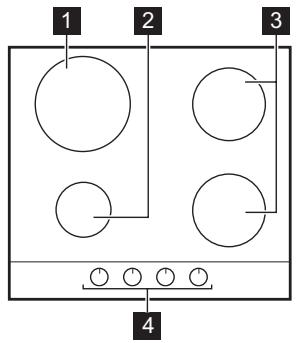 ELECTROLUX EGT6242NVK - Description de la table de cuisson - 1