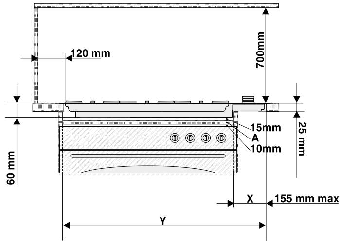 SCHOLTES PP 93 G - Indbygning af fladerne PP 63/93 G kombineret med en ovn på 60/90cm. - 1