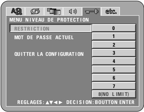 DENON DVD-A1XV - Lorsque "MENU NIVEAU DE PROTECTION" est sélectionnée - 5