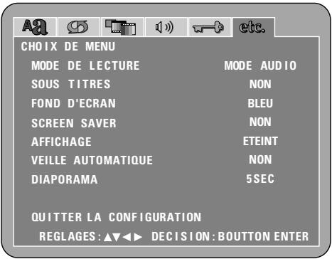 DENON DVD-A1XV - \* Pour quitter le mode Paramétrage - 3