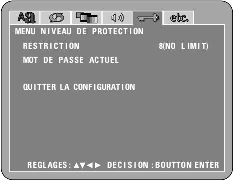 DENON DVD-A1XV - Lorsque "MENU NIVEAU DE PROTECTION" est sélectionnée - 2