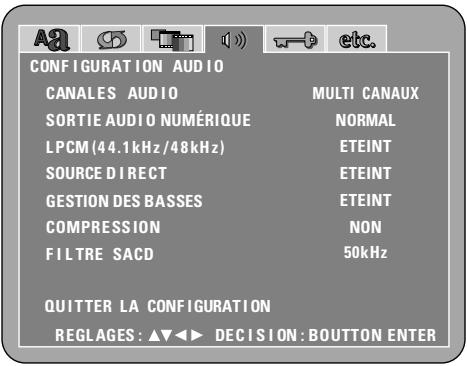 DENON DVD-A1XV - \* Pour quitter le mode Paramétrage - 3